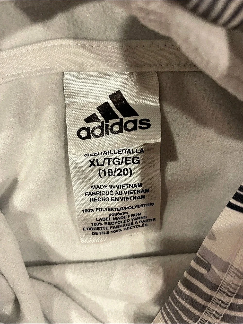 adidas Abstract Print Hoodie White & Black XL Like New Blokecore